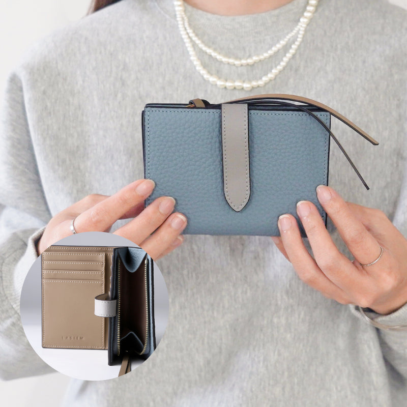 ストラップ2種付 ベルト付き二つ折り財布