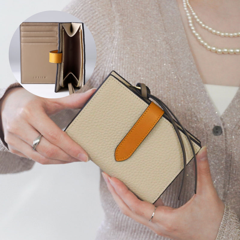 ストラップ2種付 ベルト付き二つ折り財布