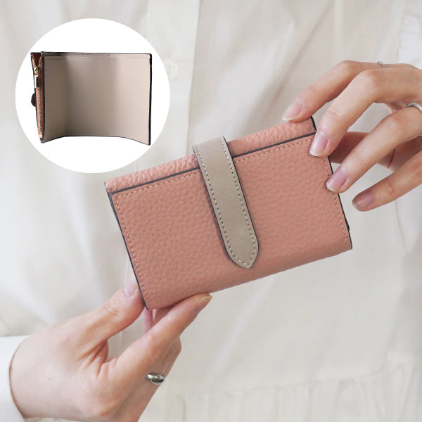 ベルト付き三つ折り財布