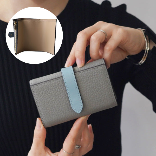 ベルト付き三つ折り財布