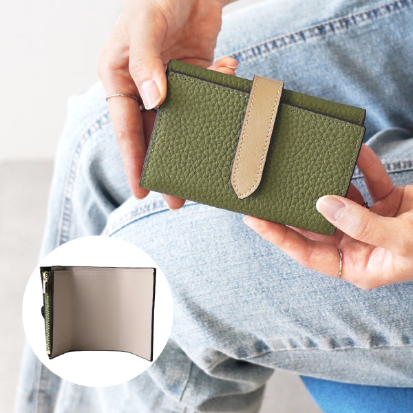 ベルト付き三つ折り財布