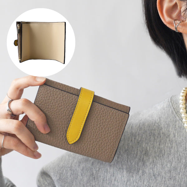 ベルト付き三つ折り財布