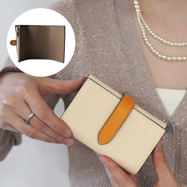 ベルト付き三つ折り財布