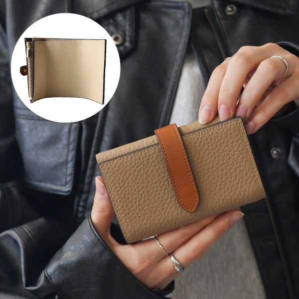 ベルト付き三つ折り財布
