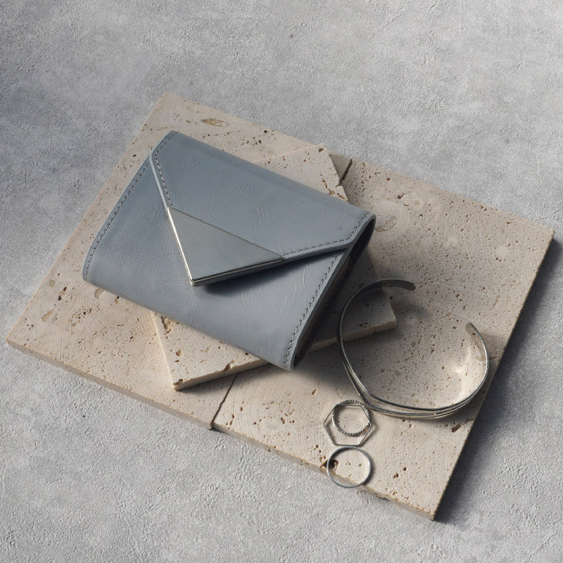 本革 メタリック ミニ財布