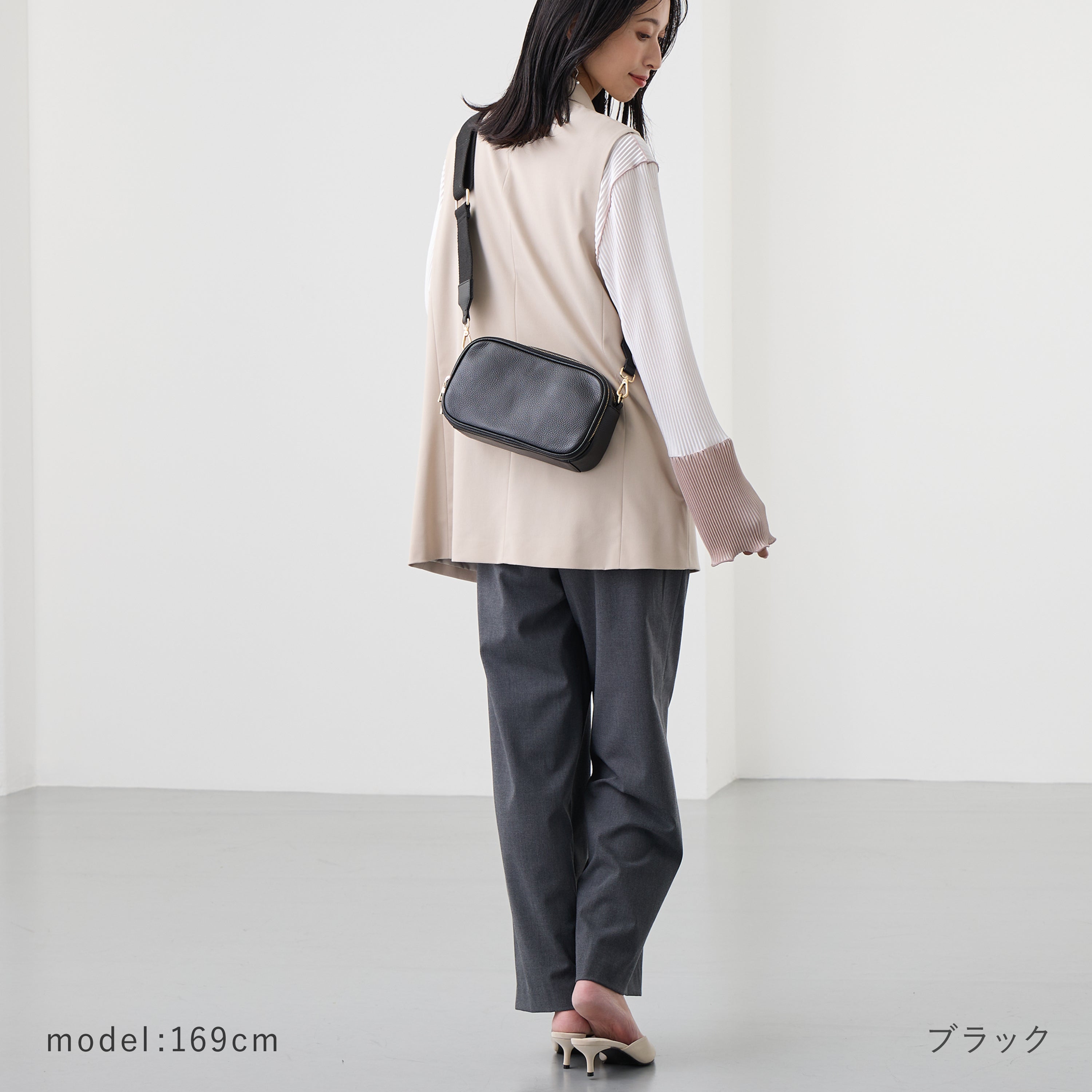 本革 お財布機能付きショルダーバッグ 　ショルダーベルト２本付き