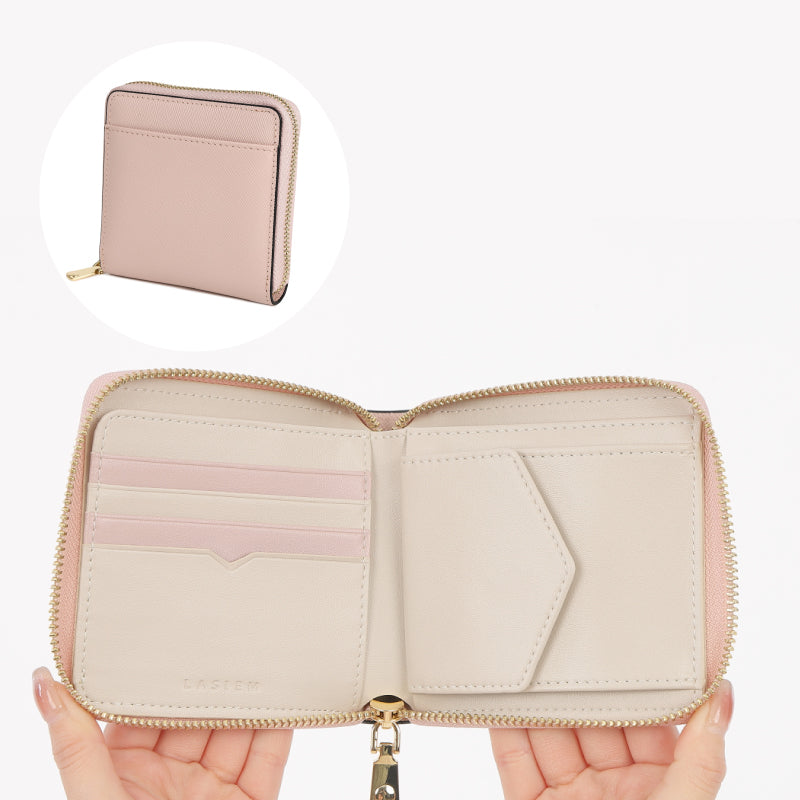 本革ボックス型小銭入れの二つ折りミニ財布