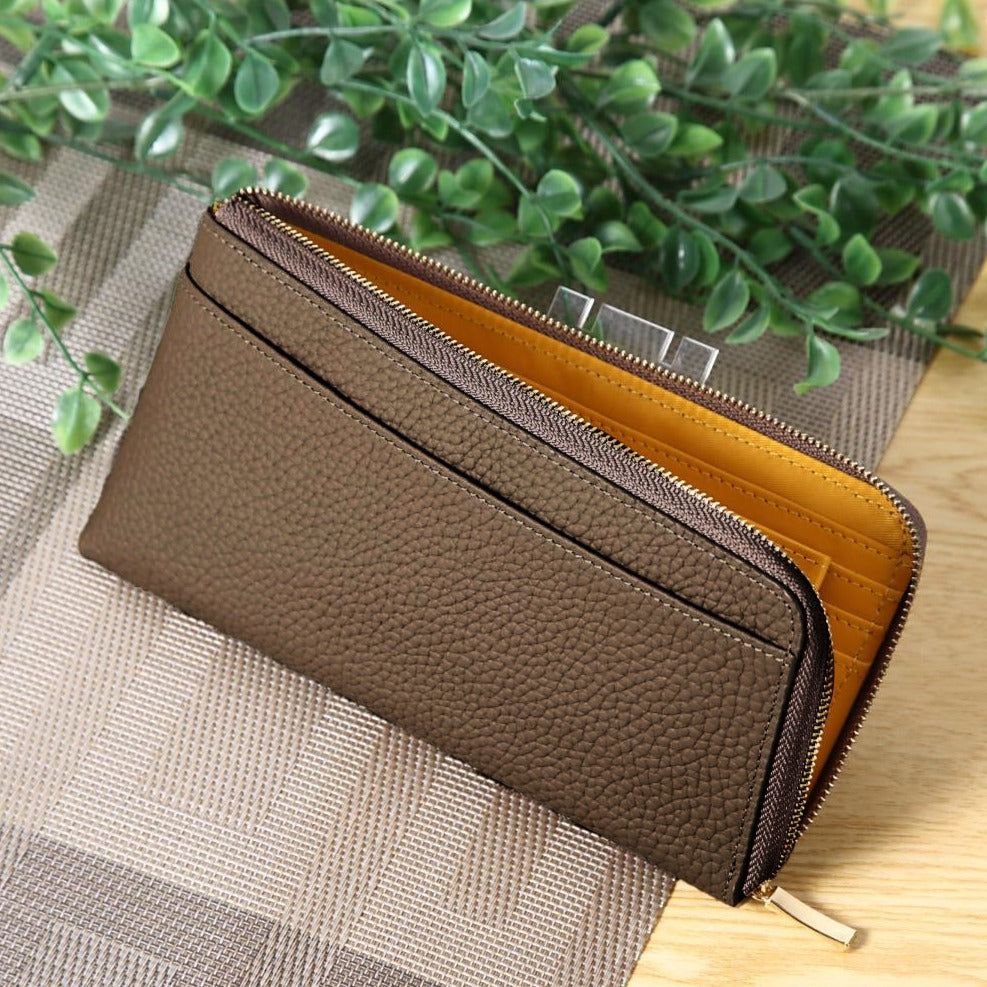 本革バイカラーL字ファスナー長財布