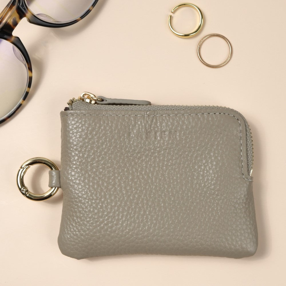 本革L字ファスナーミニポーチ