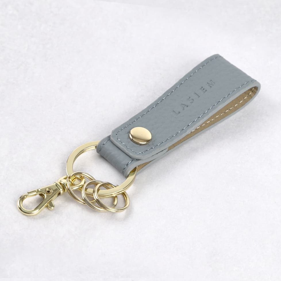 本革バイカラーレザーキーホルダー