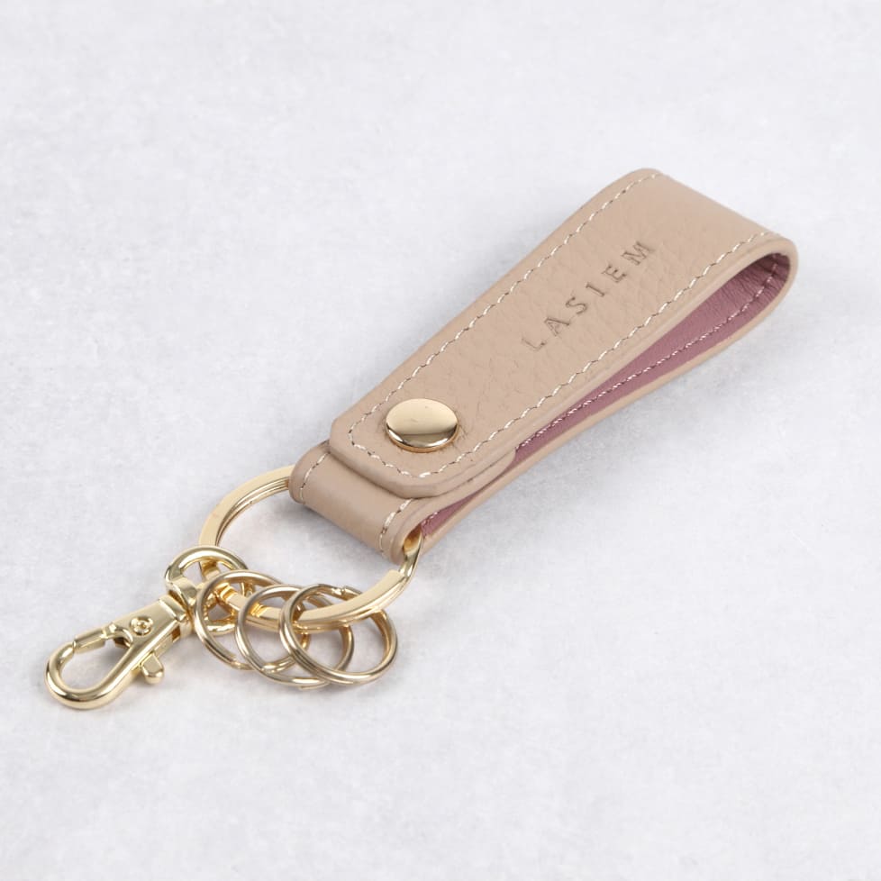 本革バイカラーレザーキーホルダー
