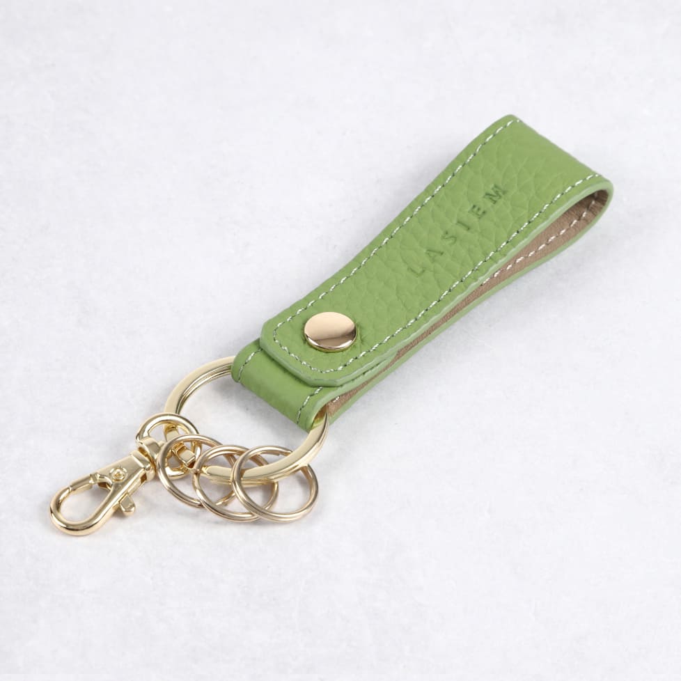 本革バイカラーレザーキーホルダー