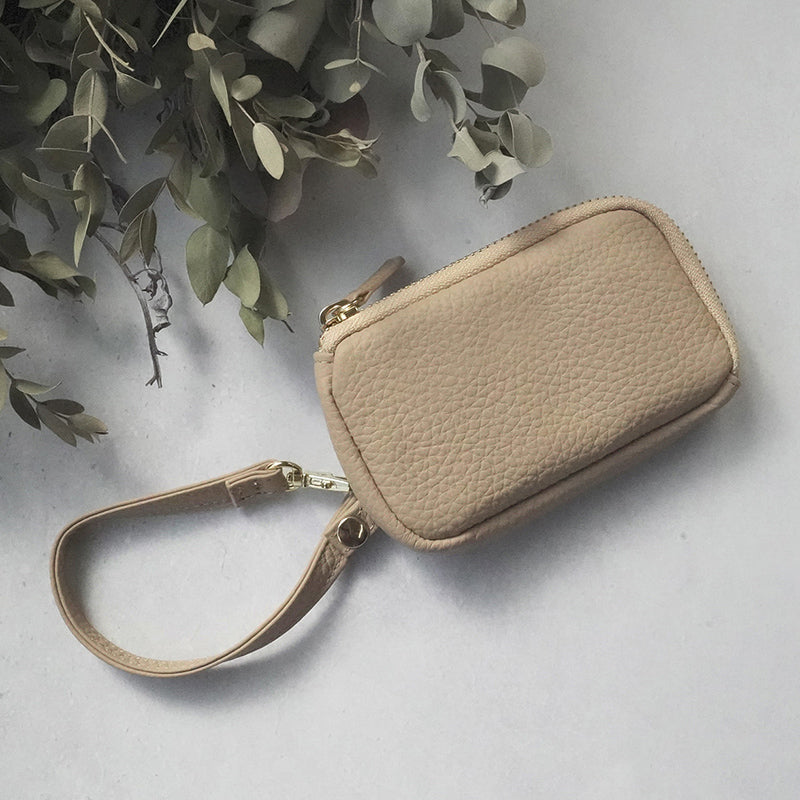 本革バイカラーリール付きパス・コイン・カード・キーケース