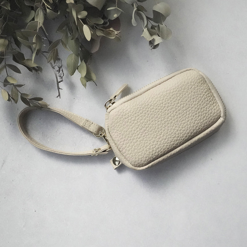 本革バイカラーリール付きパス・コイン・カード・キーケース