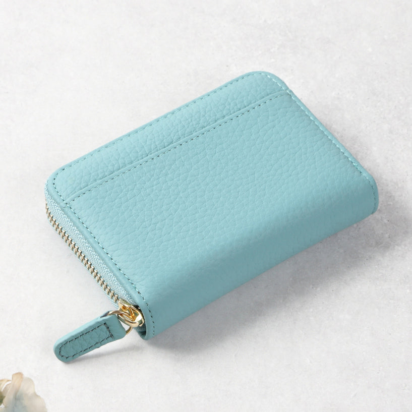 本革お札が折れないコインスルー式ミニ財布