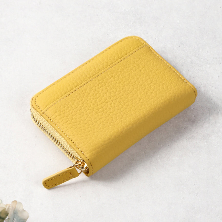 本革お札が折れないコインスルー式ミニ財布