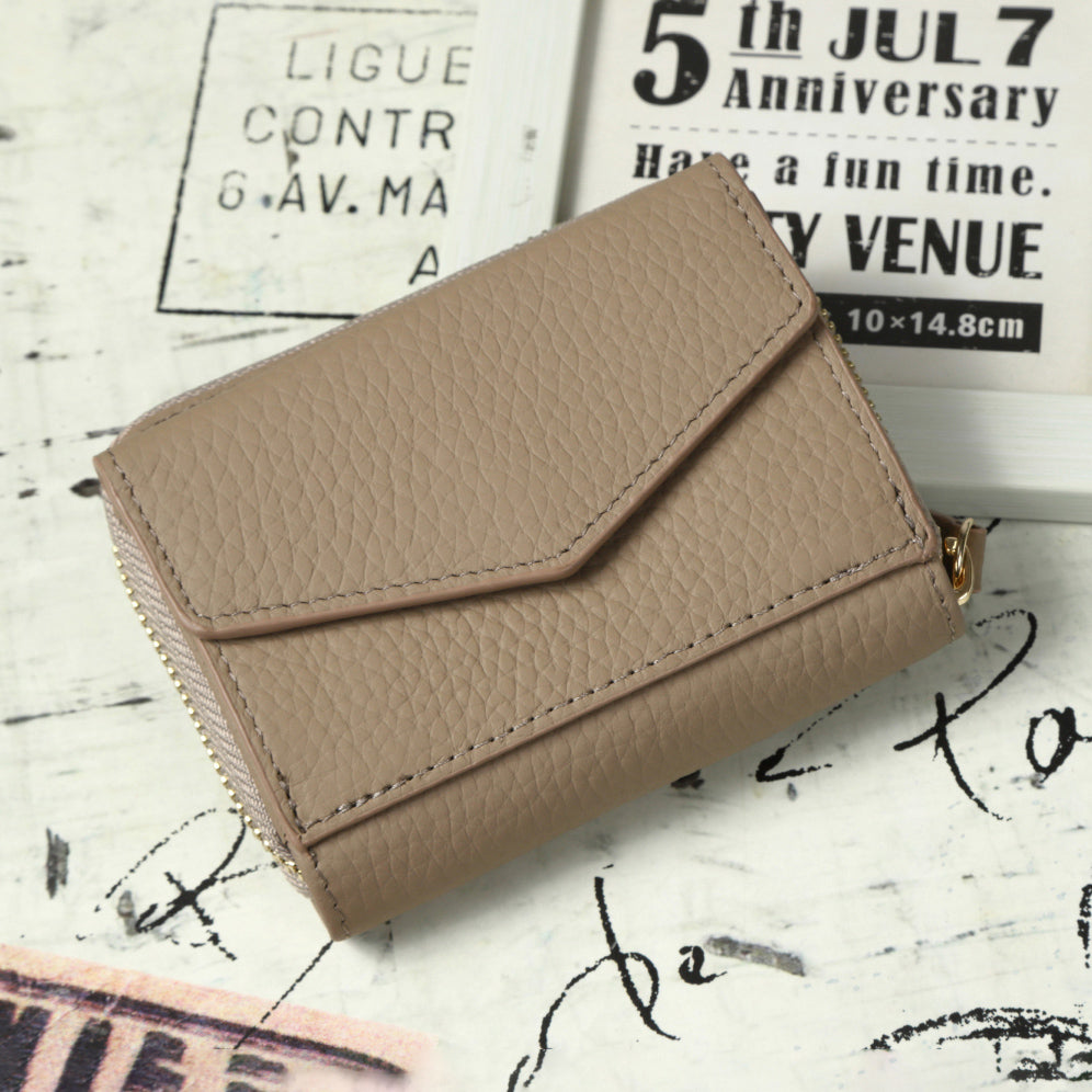 本革小銭入れ付きお札の折れないカードケース