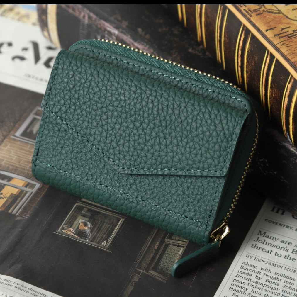 本革小銭入れ付きお札の折れないカードケース